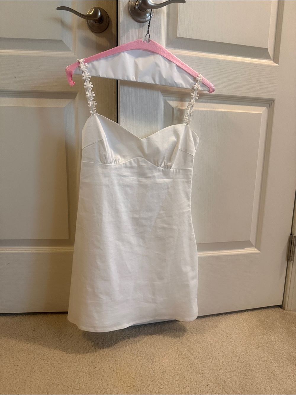 Beginning Boutique White Floral-Strap Chemise